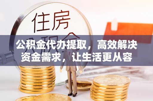 新洲公积金代办提取，高效解决资金需求，让生活更从容