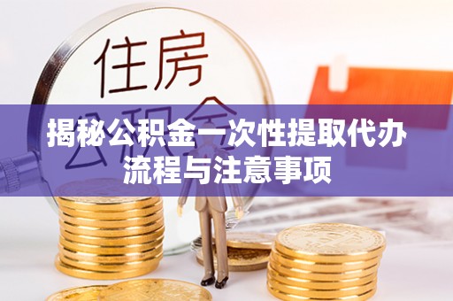 新洲揭秘公积金一次性提取代办流程与注意事项