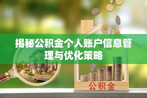 新洲揭秘公积金个人账户信息管理与优化策略