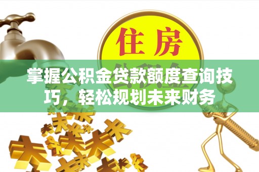 新洲掌握公积金贷款额度查询技巧，轻松规划未来财务
