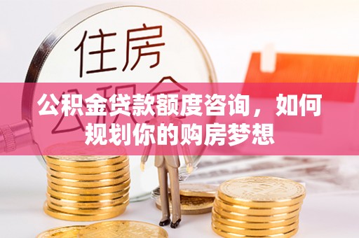 新洲公积金贷款额度咨询，如何规划你的购房梦想