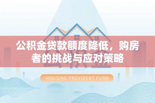 新洲公积金贷款额度降低，购房者的挑战与应对策略
