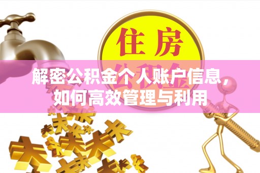 新洲解密公积金个人账户信息，如何高效管理与利用